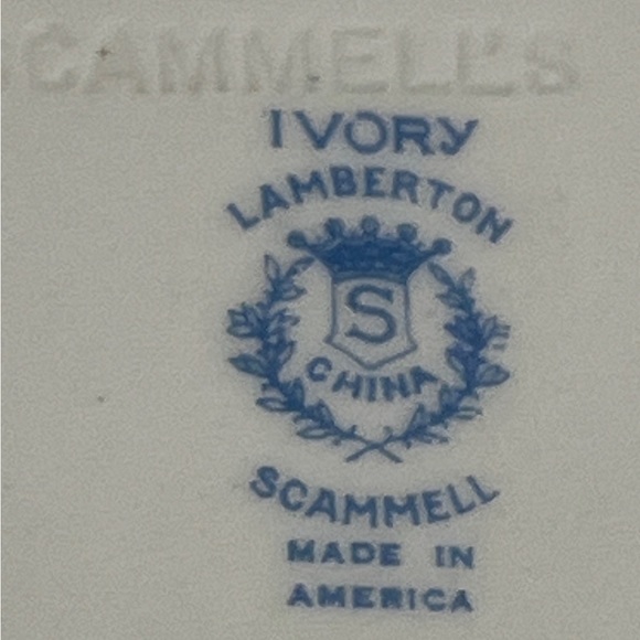 Gorgeous Vintage Restaurant 3 Section Plate Scammell Ivory Lamerton Made USA 10” - Picture 9 of 10